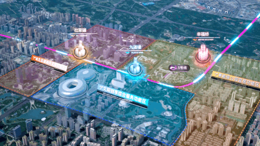 三站一体化规划意境图