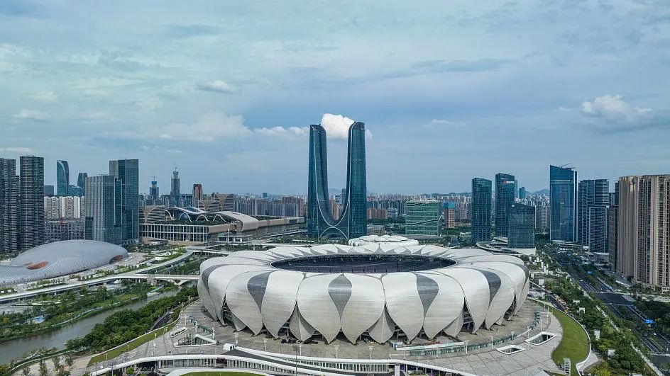 杭州亚运会主会场奥体中心 视觉中国 图