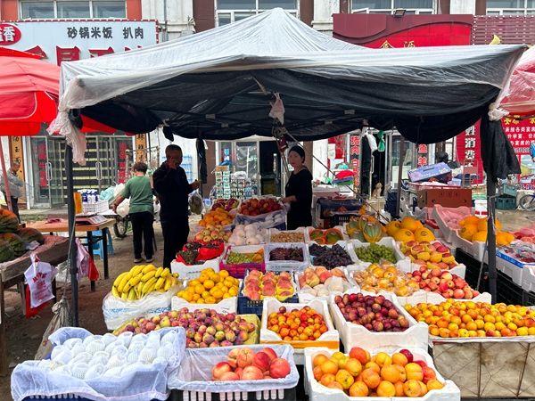 在五常市龙凤山镇,一些回来的村民重新到早市上摆摊.