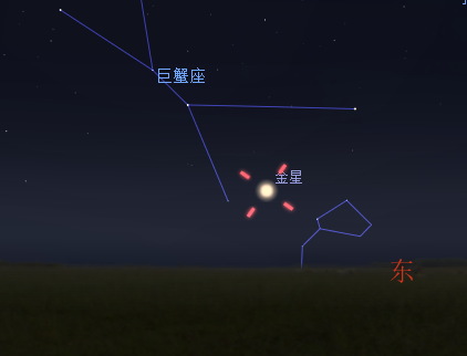 9月3日日出前 金星相对位置示意图 图源：星图软件