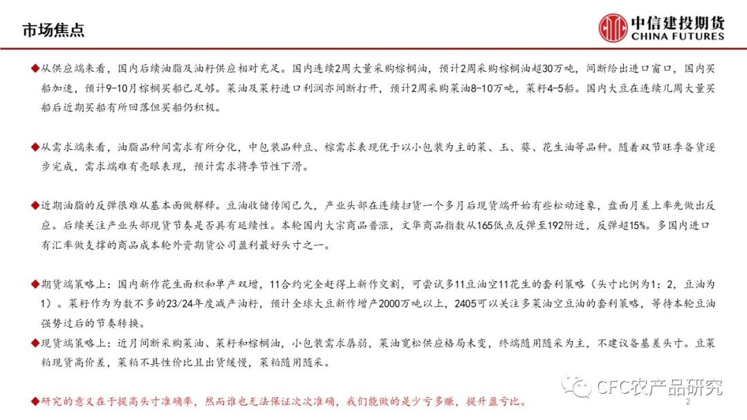 【菜系周报】品种间或有分化，关注套利机会