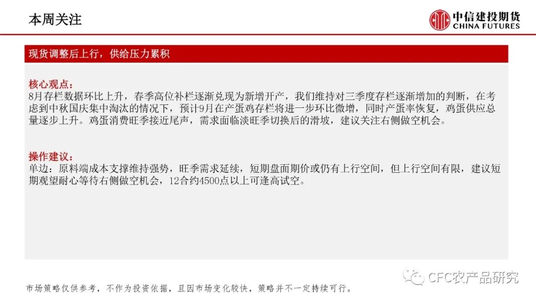 【禽畜周报】生猪兑现部分压力，鸡蛋贴水限制回调
