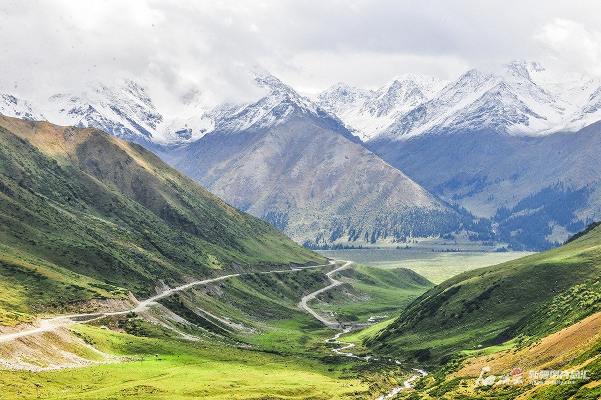 8月29日,天山独库公路随着海拔变化,展现了"一山有四季 十里不同天"的