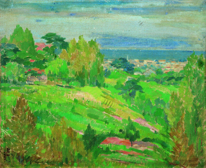 印尼风景 &nbsp;布面油画 46x55cm&nbsp;&nbsp;1954