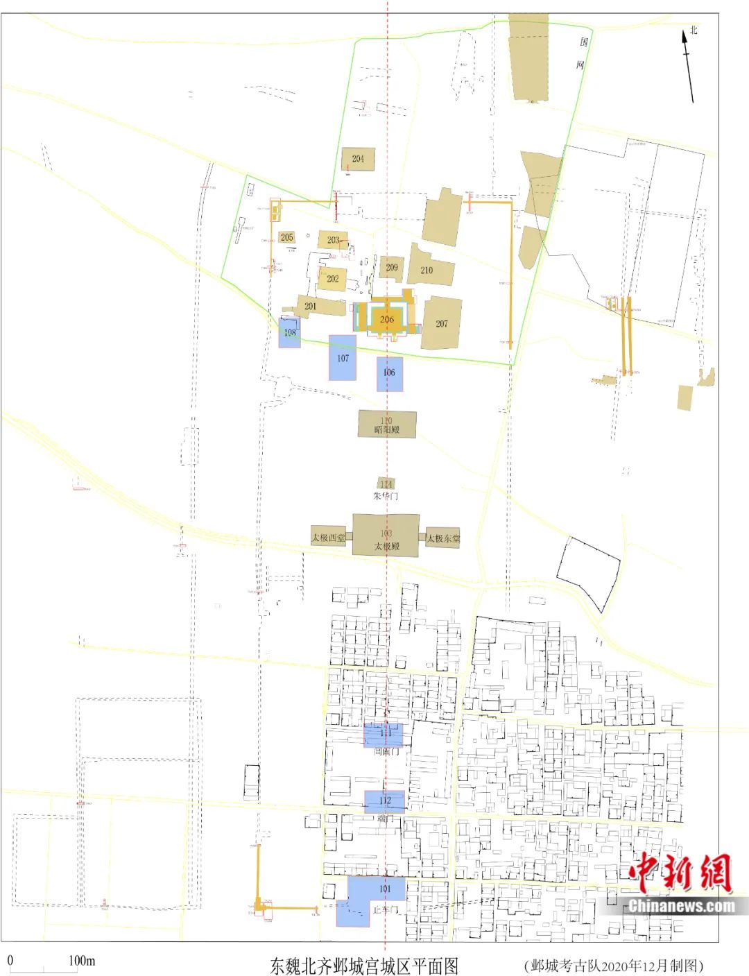 邺城考古队供图中新社记者:近年考古复探以及在邺城遗址宫城区内的大