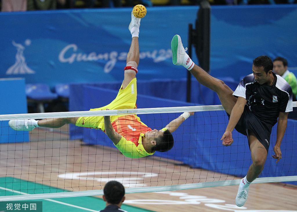 2010年广州亚运会藤球项目的比赛现场.(图片来源:视觉中国)