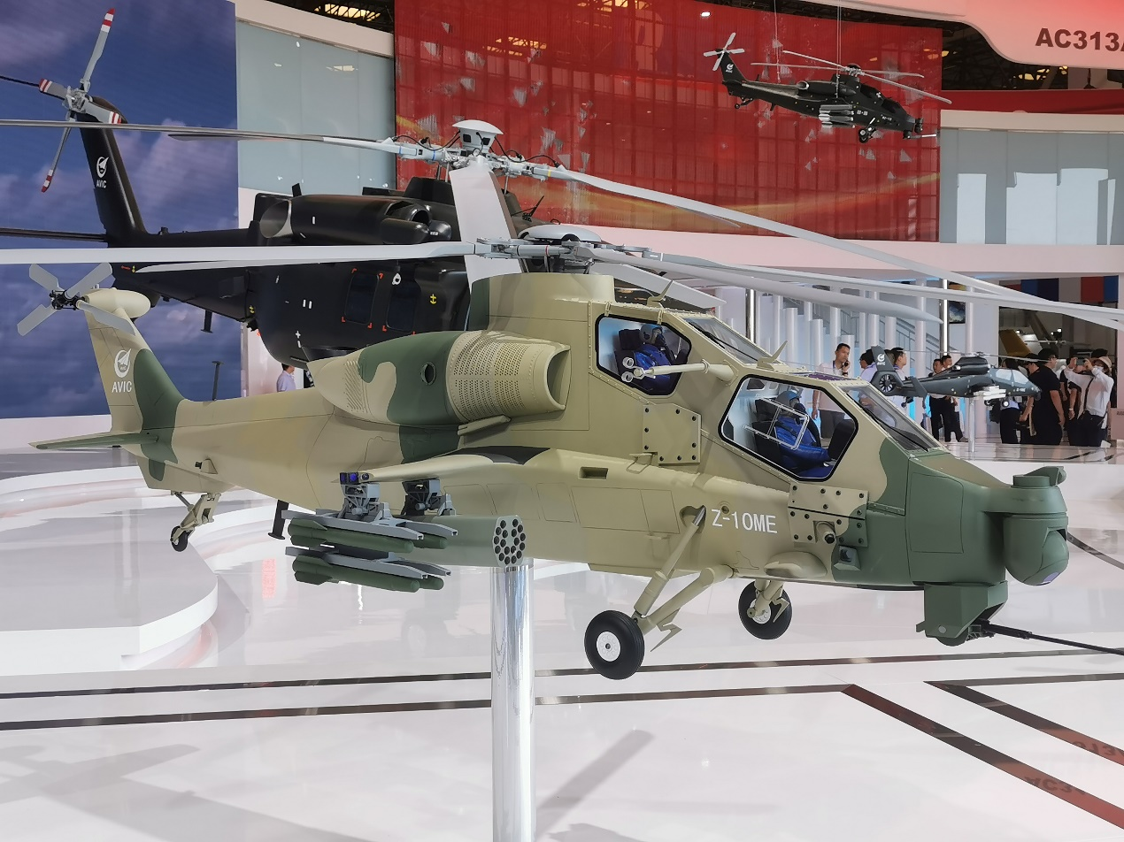 中国航空工业展示的直-10me武装直升机.