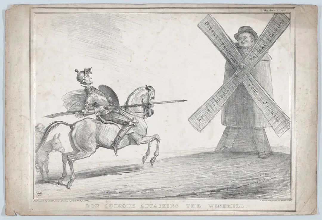 堂吉诃德大战风车,john doyle,1835