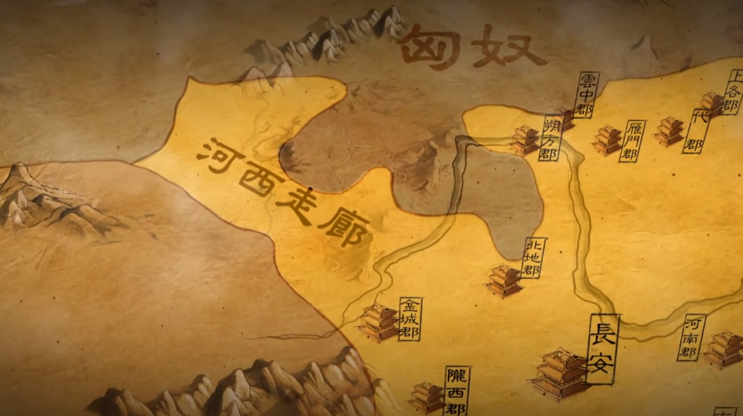 黄河以西,形似走廊,东起乌鞘岭,西至星星峡,南侧是祁连山(8.590,-0.