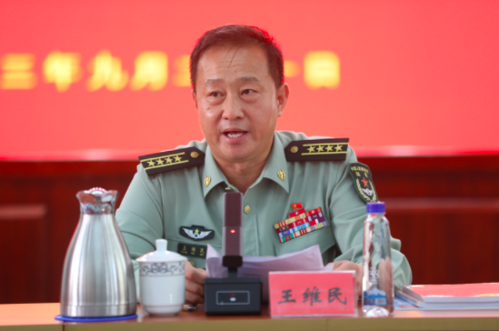 北京市朝阳区委常委,区双拥办主任,区武装部部长王维民发表致辞