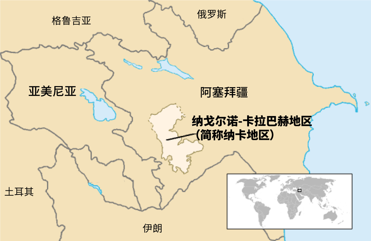 亚美尼亚和阿塞拜疆地理位置.