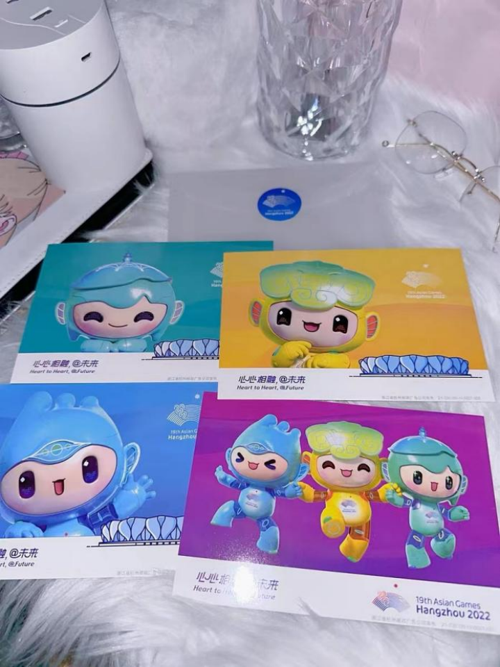 民宿为客人准备的亚运专属明信片 