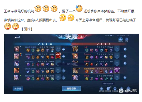 据楼主描述，这位摆烂玩家遭到了踢出对局+扣30分的严格惩罚