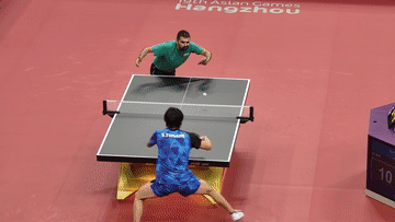 24日，诺沙迪在乒乓球男团四分之一决赛中战胜日本名将户上隼辅