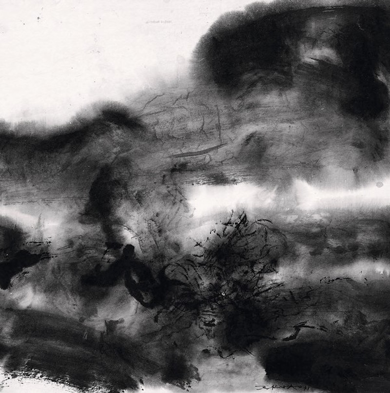 赵无极,水墨画 14号,纸本水墨 私人收藏 1971 34x34cm