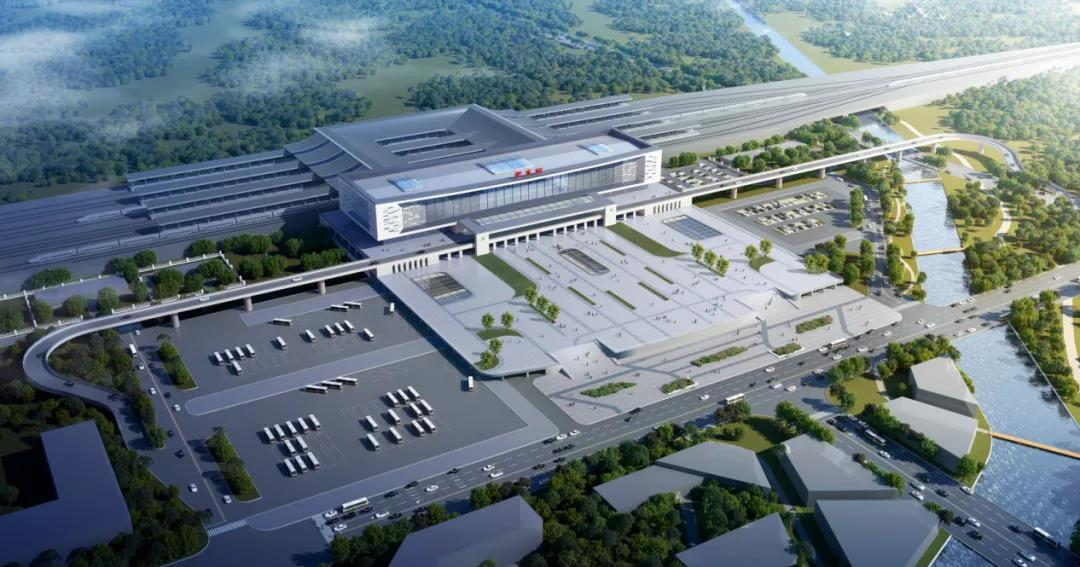 改扩建后的肥东站效果图改扩建后的肥东站,设计以"水墨现新韵,肥东