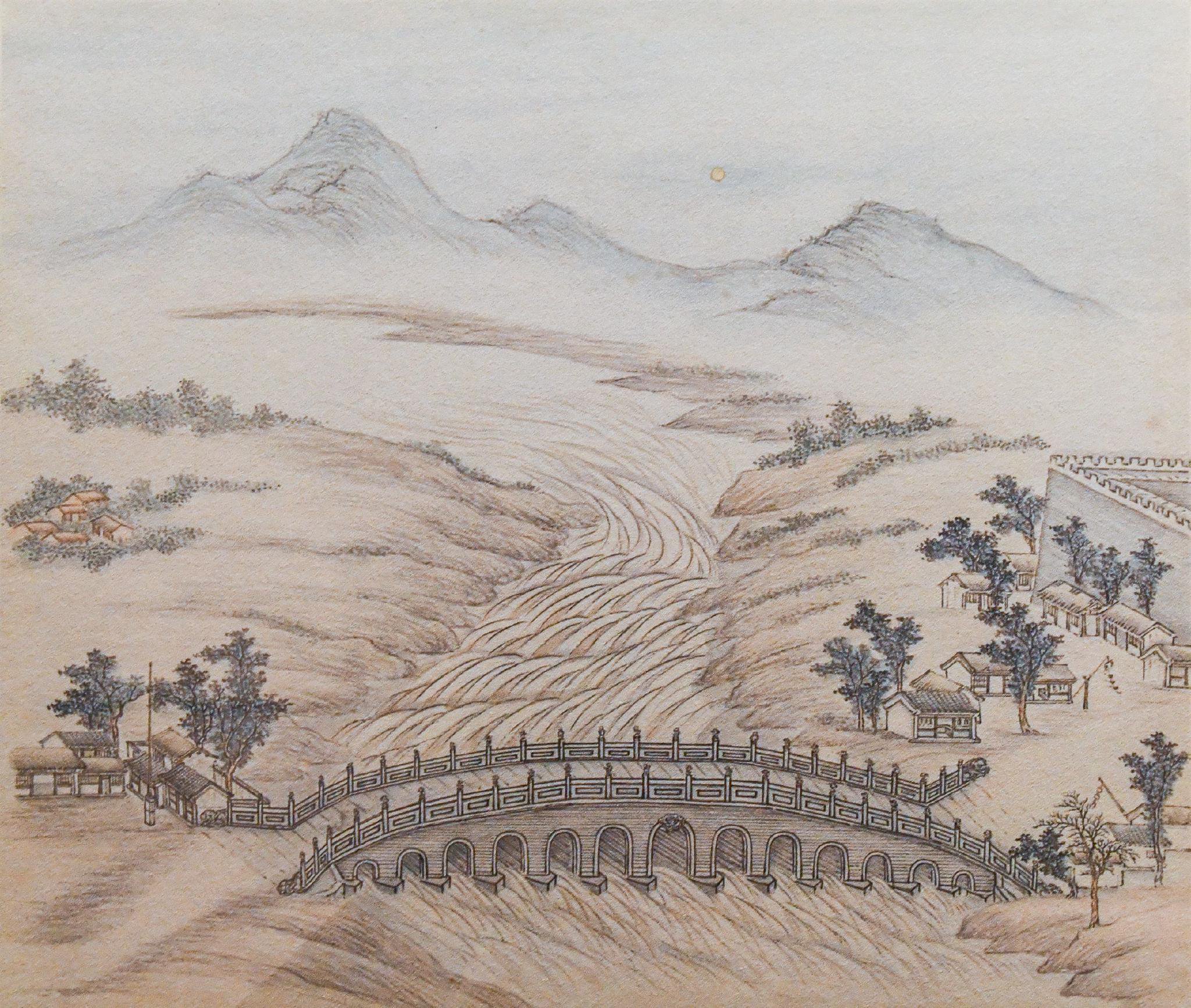 清 张若澄 燕京八景图 卢沟晓月