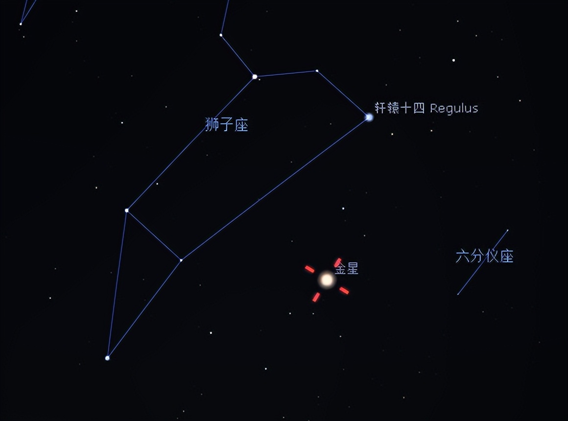 10月22日日出前金星相对位置示意图 图源:星图软件