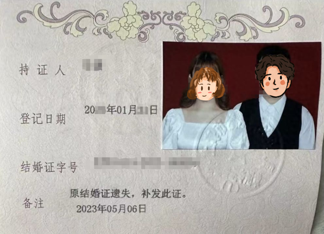 两人的结婚证
