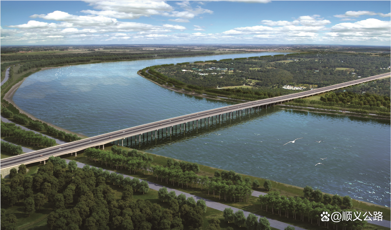 通怀路潮白河特大桥效果图