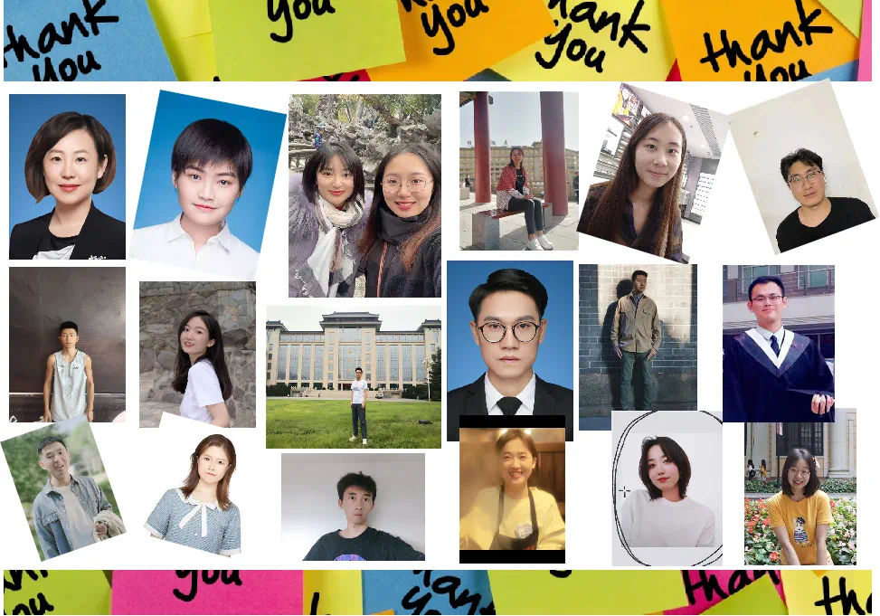 图一为作者团队，图二至四为参与调研的学生成员。