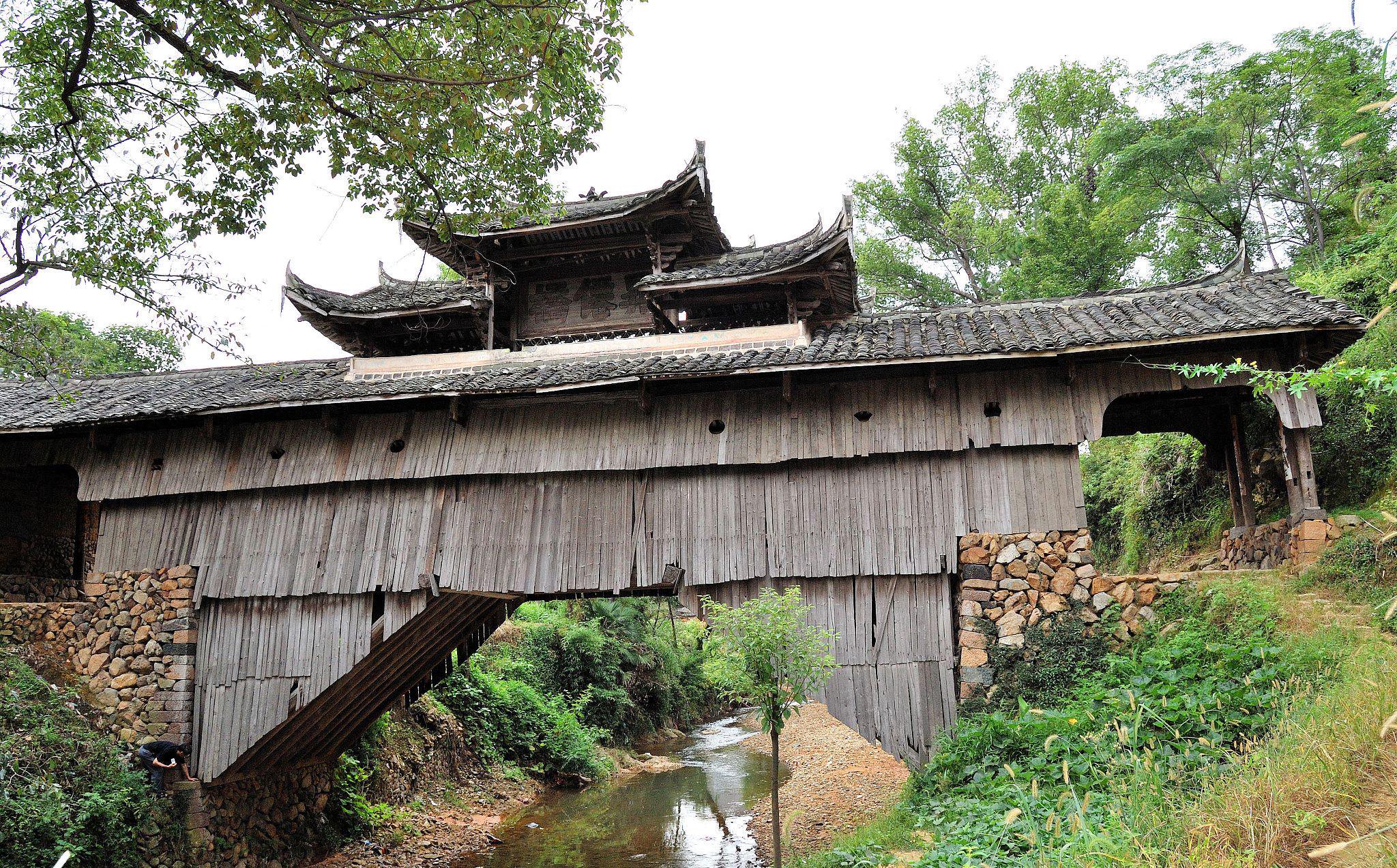 福建宁德寿宁,贯木拱廊桥升仙桥