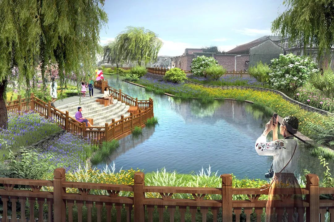 南郎中村坑塘综合治理工程北塘改造效果图.