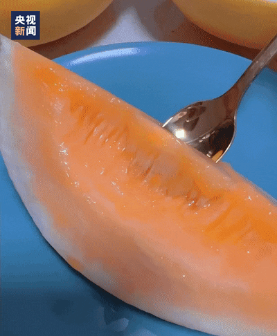 △民勤蜜瓜绵沙软糯，果肉嫩滑，还有淡淡奶油味，咬一口有冰淇淋的口感。