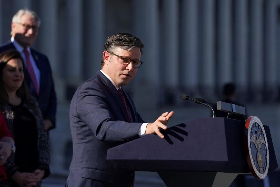 10月25日,迈克·约翰逊当选美国众议长后发表公开讲话 图源:ic photo