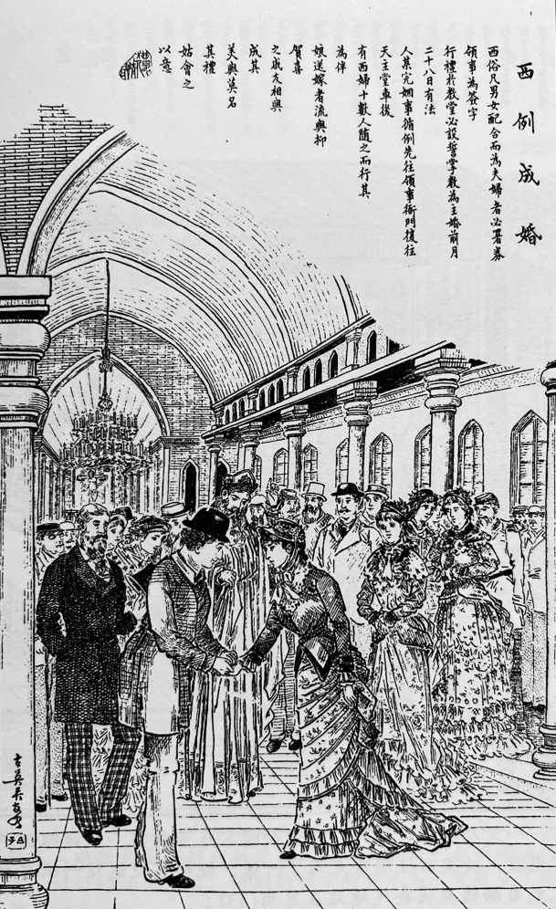 图3 吴友如,西例成婚,《点石斋画报》,1885