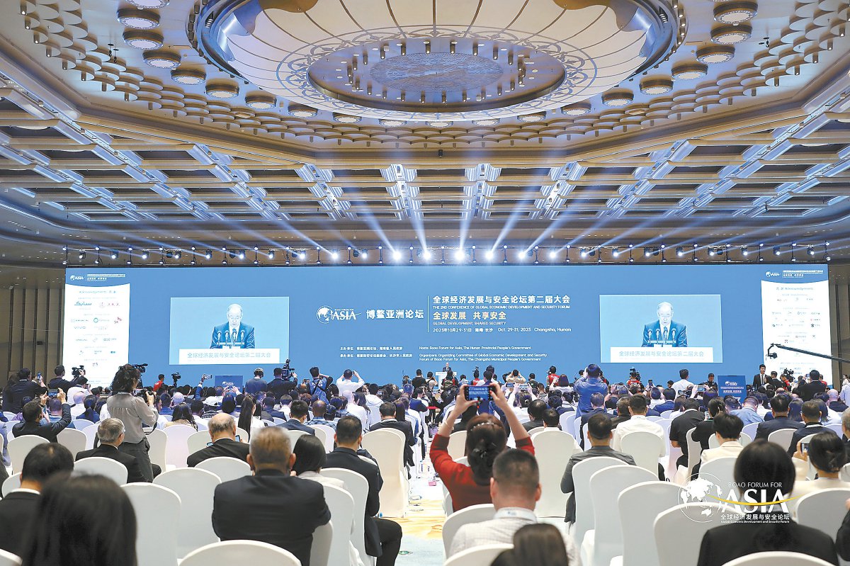 博鳌亚洲论坛理事长潘基文在开幕大会上发言.主办方供图