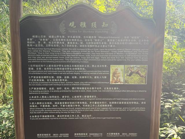 猴区里的观猴须知.杜卓滨 摄