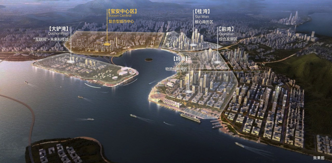 从大铲湾,到宝中,再到前海三湾所构筑的黄金三角圈,这里,便是深圳牡 