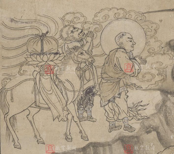 《玄奘取经图》(西夏)榆林窟第3窟 图片来源:数字敦煌