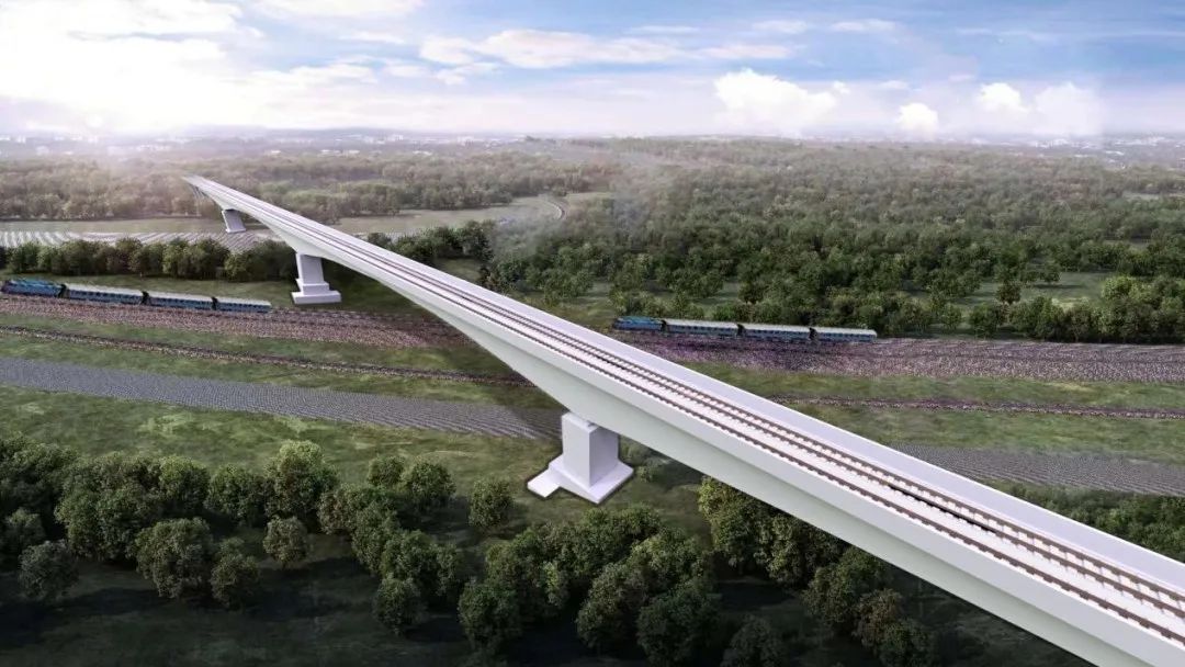 前川线二期上跨铁路高架桥效果图