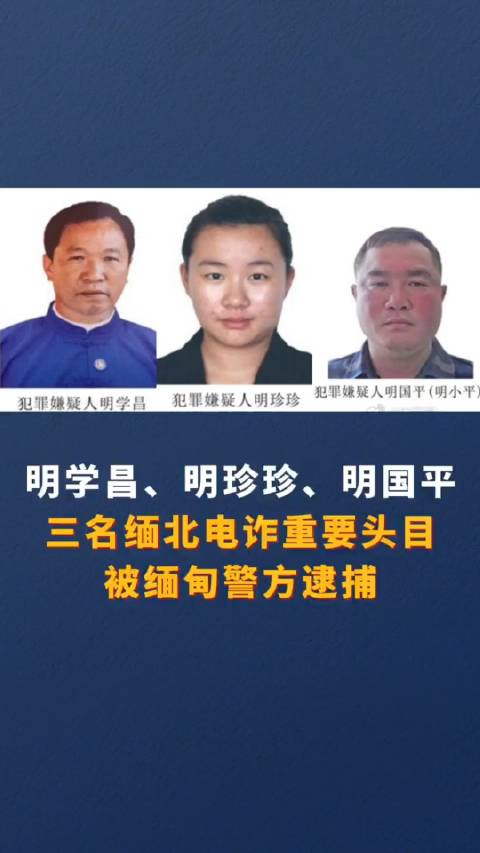明学昌、明珍珍、明国平三名缅北电诈重要头目被缅甸警方逮捕_新浪新闻