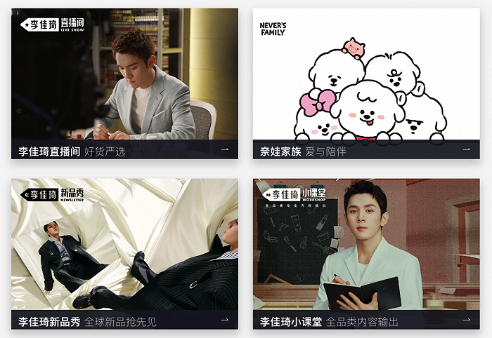 纵观美one的核心业务,当前主要是四个板块:李佳琦直播间,奈娃家族