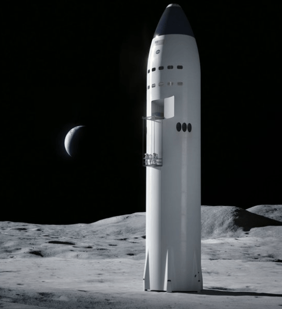 星舰的HLS版块，将会是“重返月球”的要津一步。图片开端：NASA
