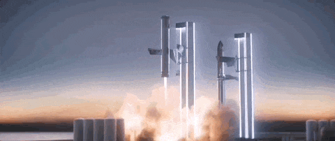 未来星舰的常态化发射模拟效果图。图片来源：SpaceX