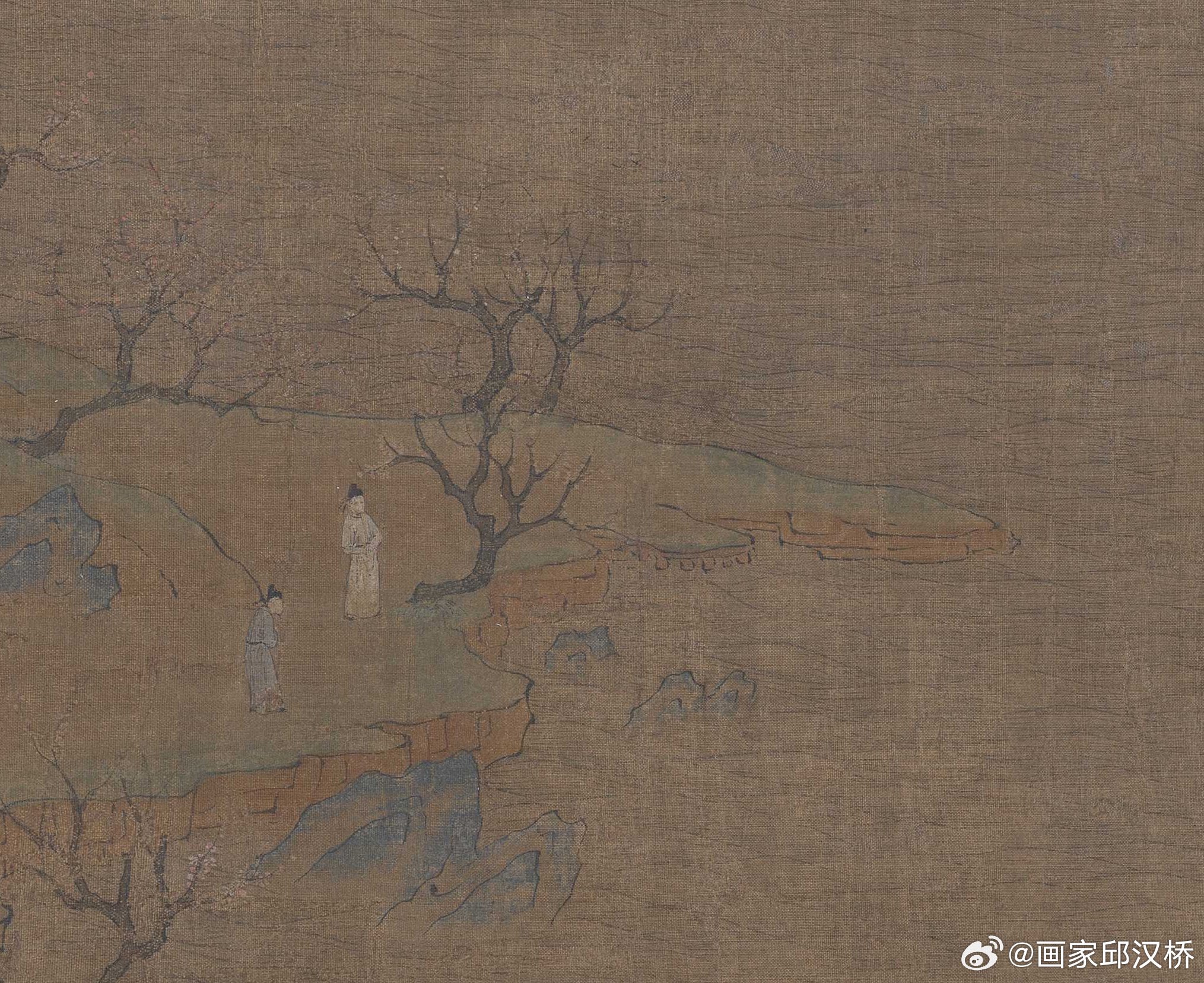 《游春图》，隋朝，展子虔，绢本设色，纵43厘米，横80.5厘米……|金碧|艺术|山水|马山|树干_新浪新闻