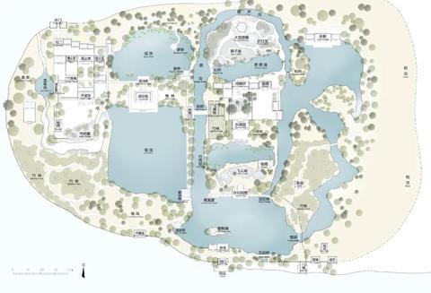 止园平面复原图.黄晓,王笑竹,戈祎迎绘