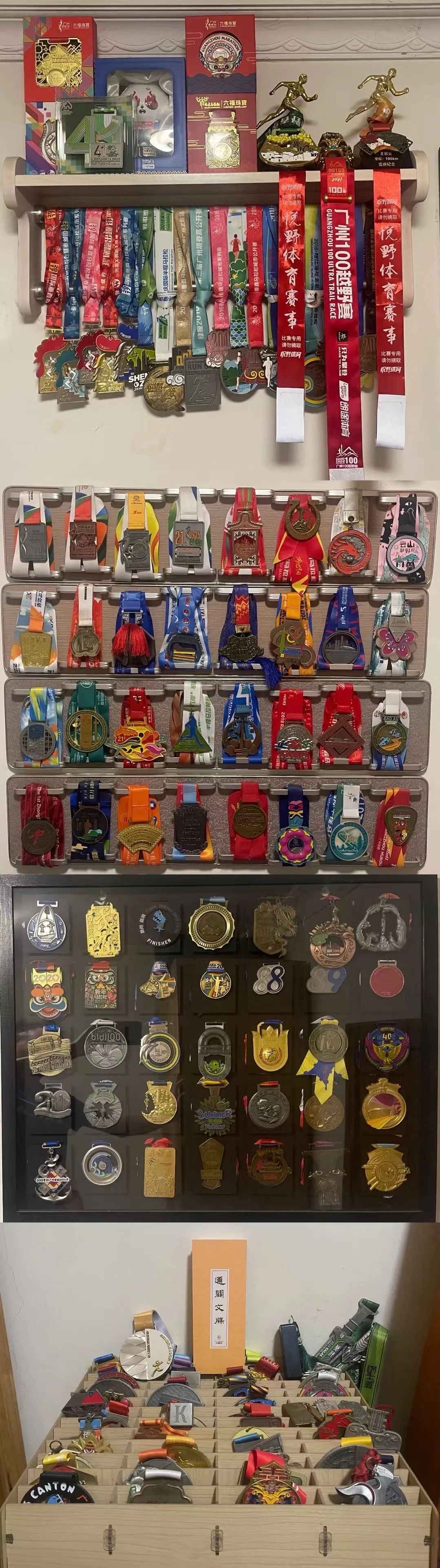 王嘉立的奖牌摆满一面墙 图源:受访者提供