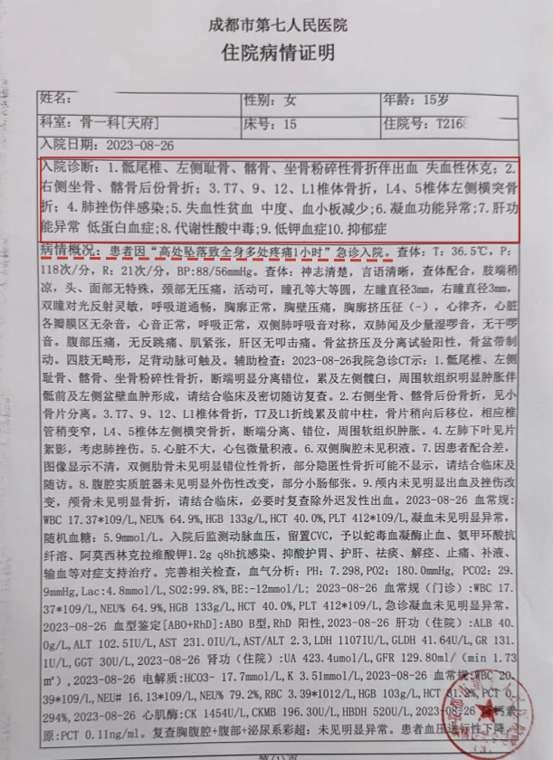 医院出具的丹丹住院病情证明.图片来源/受访者供图&nbsp