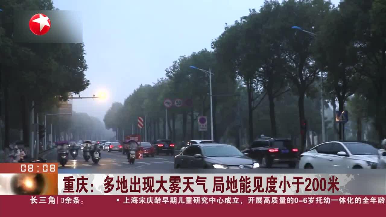 重庆:多地出现大雾天气 局地能见度小于200米