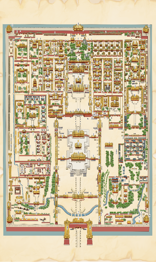 手绘故宫地图.