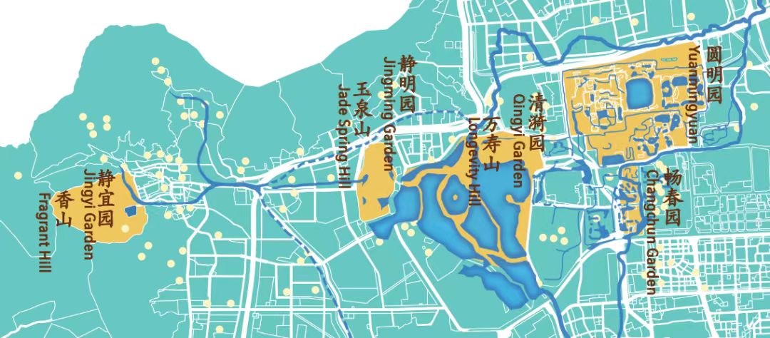 三山五园分布图(图片来源:清城睿现)