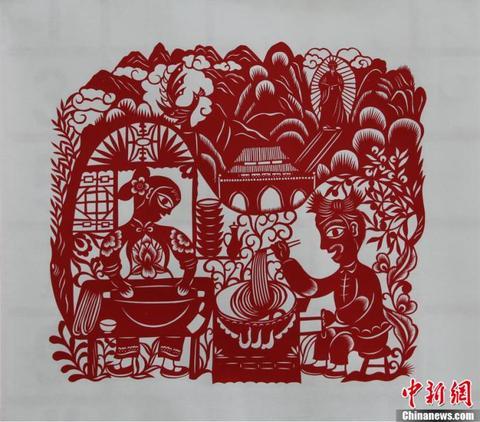 临汾是"剪纸之乡".张宁摄