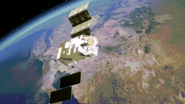 风云三号G星太阳能板展开示意图 图/中国气象局