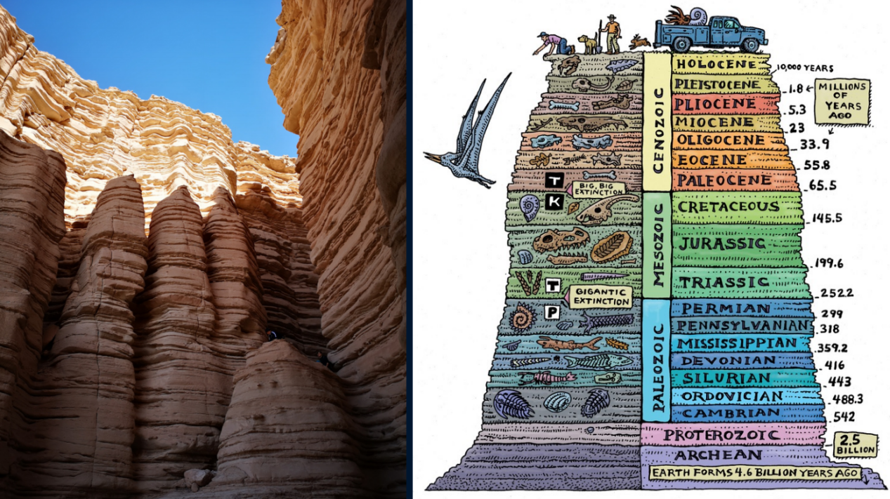 地层是地球与生命演化的百科全书,岩石是文字,化石是精美的插图.