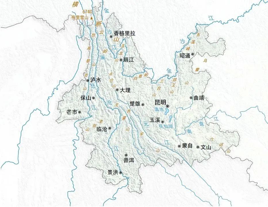 云南地形图.(图片来源:中国国家地理 制图/陈云)